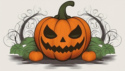 halloween pumpkin isolated on white background