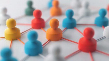 Colorful 3D Clay Networking Icon, vibrant marketing element showcasing interconnected nodes, designed for digital platforms, presented on a clean white background.