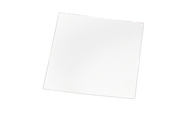 Blank white square paper sheet isolated on white background. Minimalistic design for template or mockup.