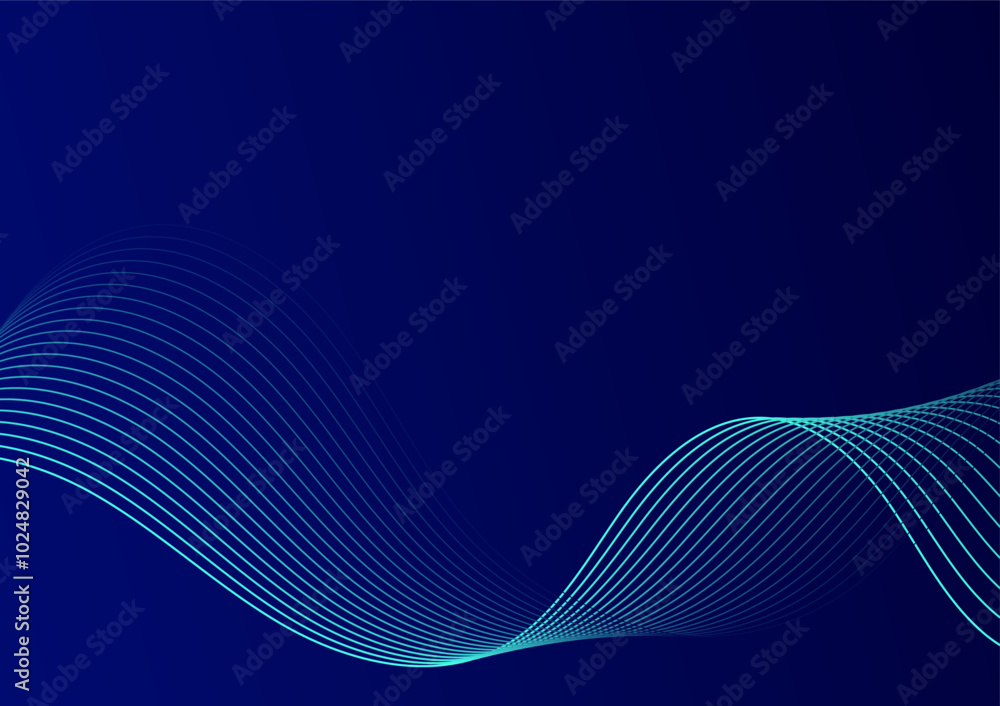Poster abstract wave digital technology background. data cyber sound line futuristic curve concept. design 