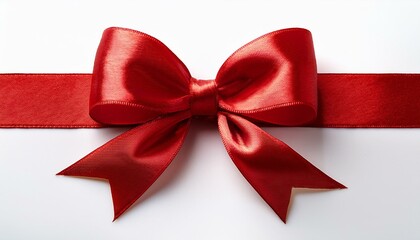 Fototapeta premium red gift bow on white