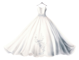 Obraz premium PNG Wedding dress fashion white gown.