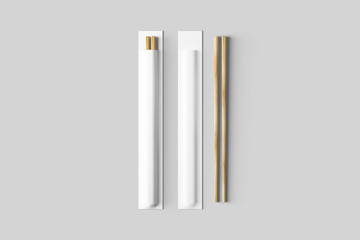 Chopsticks Mockup on Grey Background