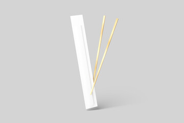 Chopsticks Mockup on Grey Background