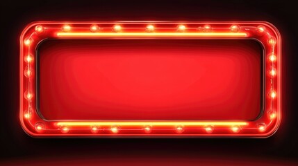 Classic red neon casino sign with marquee-style frame and light bulbs, perfect for event promotions or signage.