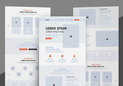 Wireframe Landing Page UX Layout