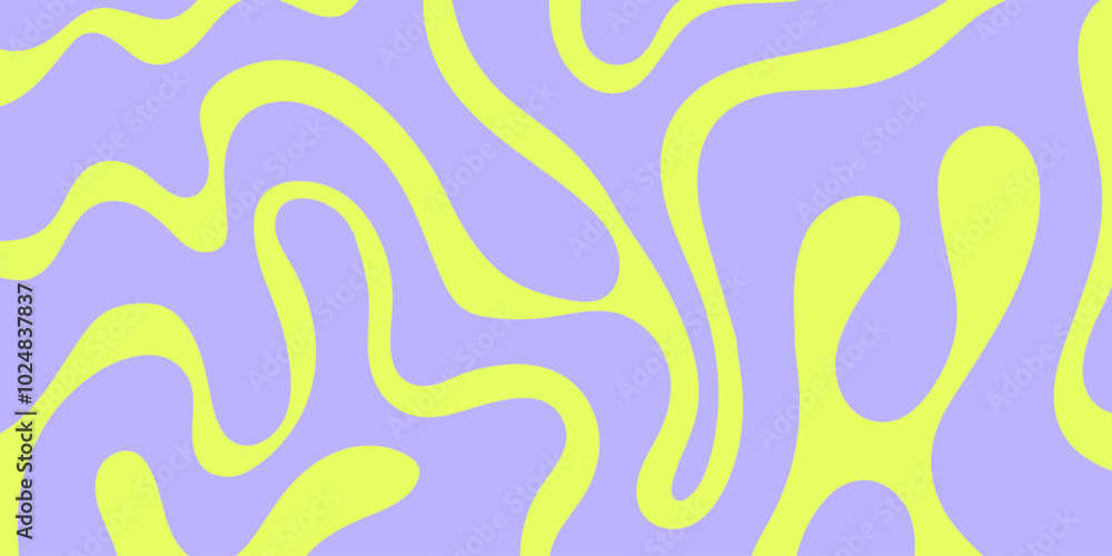 Fototapete Psychedelic trippy y2k retro background vector design. Groovy abstract hippie pattern. Cool geometric wave texture.