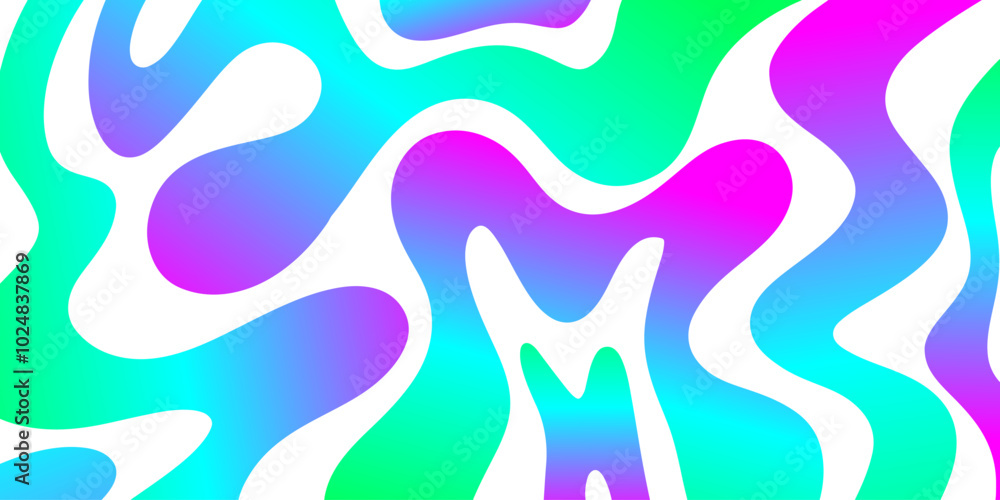 Poster Y2k Gradient Abstract Colorful Pattern. Cool Groovy Liquid Backgroud.
