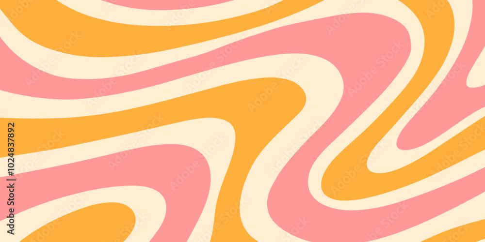 Aufkleber Psychedelic trippy y2k retro background vector design. Groovy abstract hippie pattern. Cool geometric wave texture.