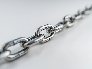 Obraz premium A metal alloy steel chain is a very strong industrial chain