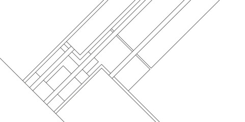 Geometric pattern of civil engineering design background, Design random lines black on white background with geometric pattern, Pattern of Simple geometric design vector background.