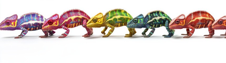 Obraz premium Colorful and adaptable cartoon chameleon.