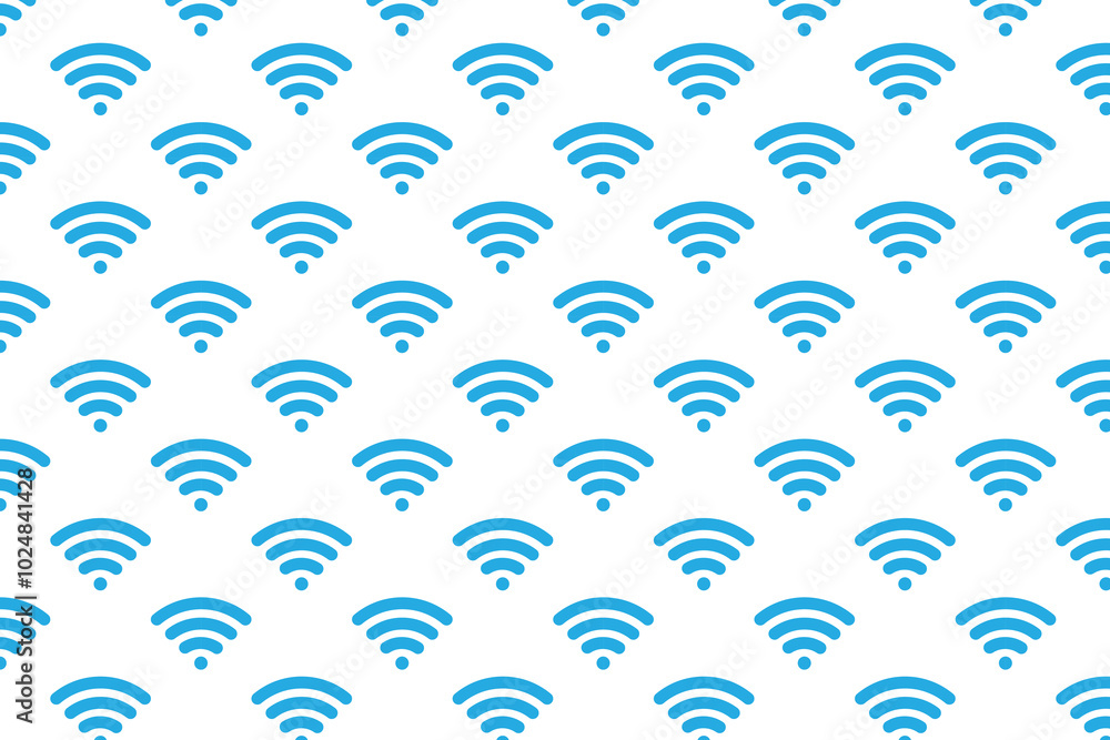 Poster wifi pattern . pattern with blue wifi icon . wifi background . vector illustration