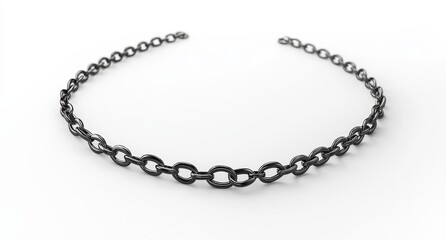 With clipping path, a metal chain is isolated on a white background
