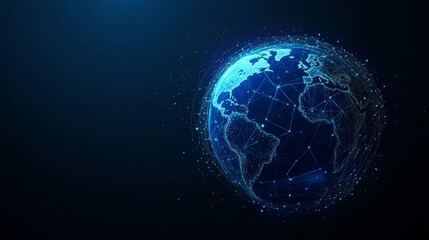 Concept of a global network. Globe point. Earth globe. 3D rendering.