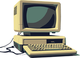 Fototapeta premium Vector converted image of a PC vintage personal computer