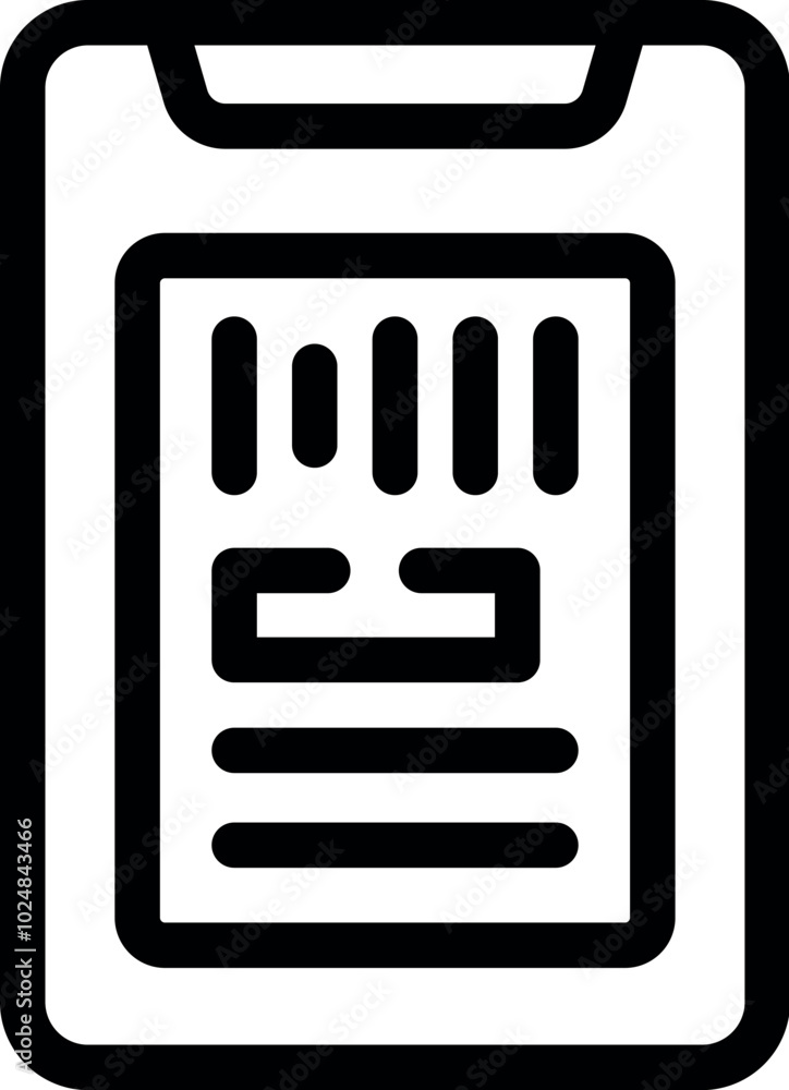 Poster simple vector icon of a smartphone displaying a bar chart, representing data analysis and business p