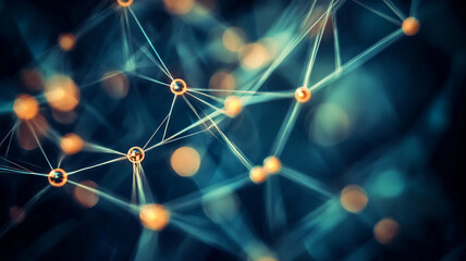 Abstract digital representation of interconnected nodes and lines illustrating a network structure