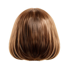 Fototapeta premium A stylish chestnut color bob wig displayed on a transparent background, perfect for fashion and hair enthusiasts looking for a fresh look