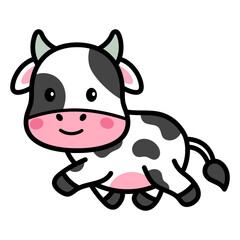 Cute Cow Cartoon Illustration Vector