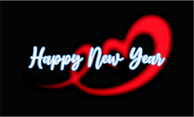 happy new year with heart design