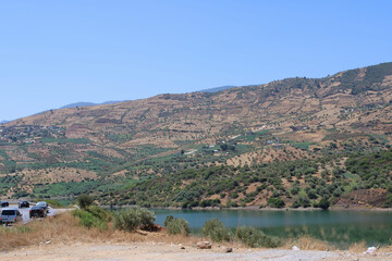 A large natural landscape along the Rif road in Morocco 