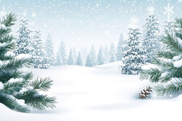 Fototapeta premium The skies of winter are white with falling snowflakes. Illustration of snowfall on a modern background.