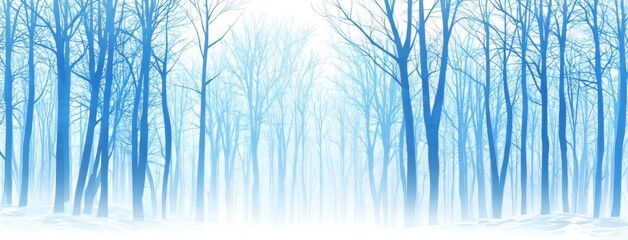 Background of a modern winter forest with snow and an isolated border in the background.