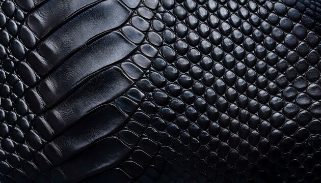 Black snake skin texture close up