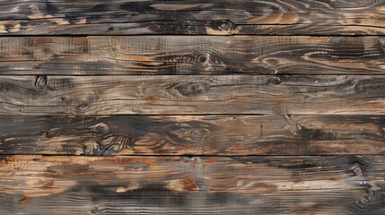 Naklejka premium A close up of weathered, brown wood planks.