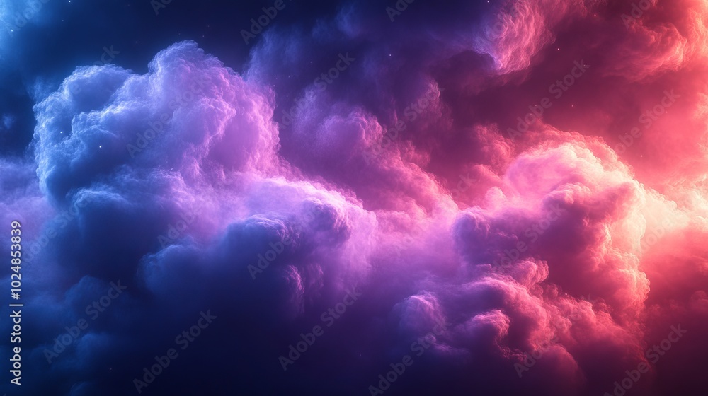 Canvas Prints A colorful cloud with purple and pink hues