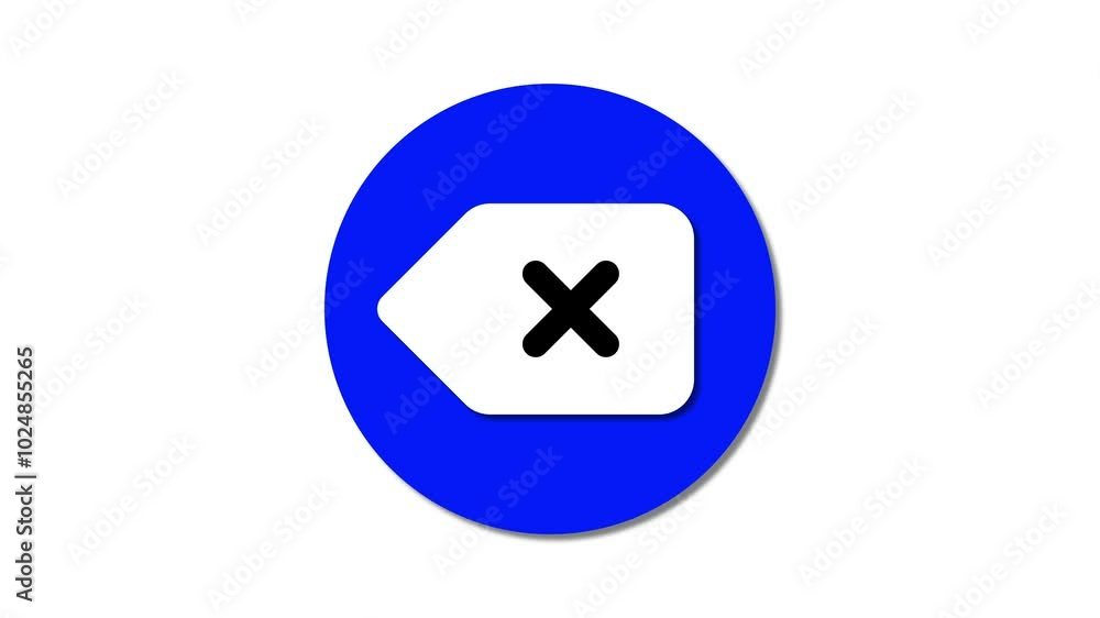 Poster delete generic icon on white background. delete or remove key.