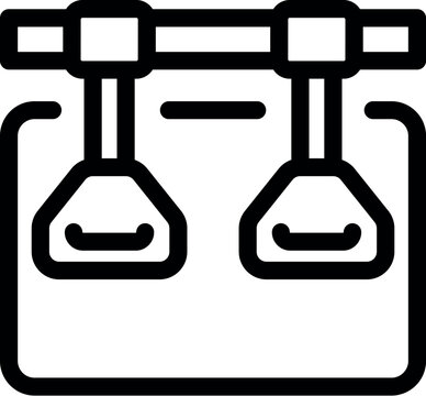 recommend clip art: Simple vector icon representing a cable car for mountain transportation, emphasizing its role in tourism and travel