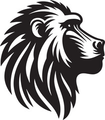 Baboon head silhouette black vector