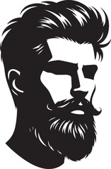 Bearded man silhouette. Handsome bearded man