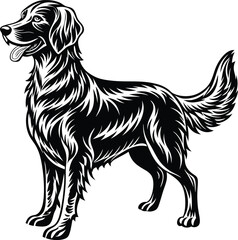 Obraz premium labrador retriever dog silhouette vector design,isolated on a white background.