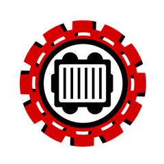 Vector icon, logo, illustration with car parts. Auto parts. Car service. Auto parts store.