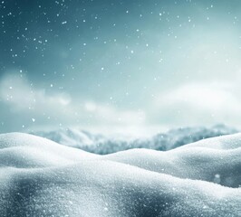 Winter Christmas background with snowflakes and blurred bokeh