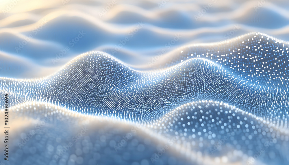 Poster abstract digital wave background with a soft gradient of blue and white.