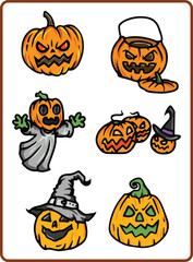 Art & Illustration Happy Halloween Day element background vector. Adorable halloween festival illustration elements for decoration, prints