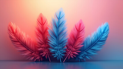 Obraz premium Abstract colored feathers background