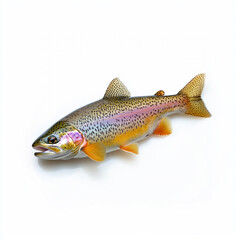 Fototapeta premium Rainbow trout. Fish on a white background. 
