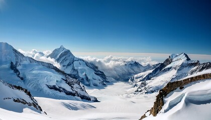 amazing winter landscape jungfraujoch top of eurpoe