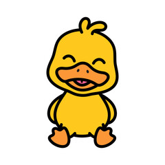 Cute Duck Cartoon Illustration Vector