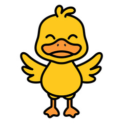 Cute Duck Cartoon Illustration Vector