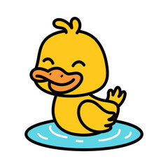 Cute Duck Cartoon Illustration Vector