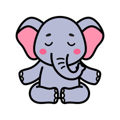 Cute Elephant Cartoon Illustration Vector