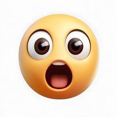 Fototapeta premium A surprised emoji with wide eyes and an open mouth