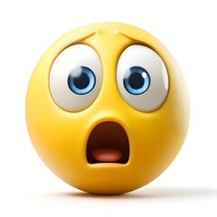 Fototapeta premium A surprised emoji with wide eyes and an open mouth
