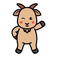 Cute Goat Cartoon Illustration Vector